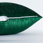 Exclusive Ice velvet pillow cushion bedroom pillow — Green — Size 45x45cm — Back View