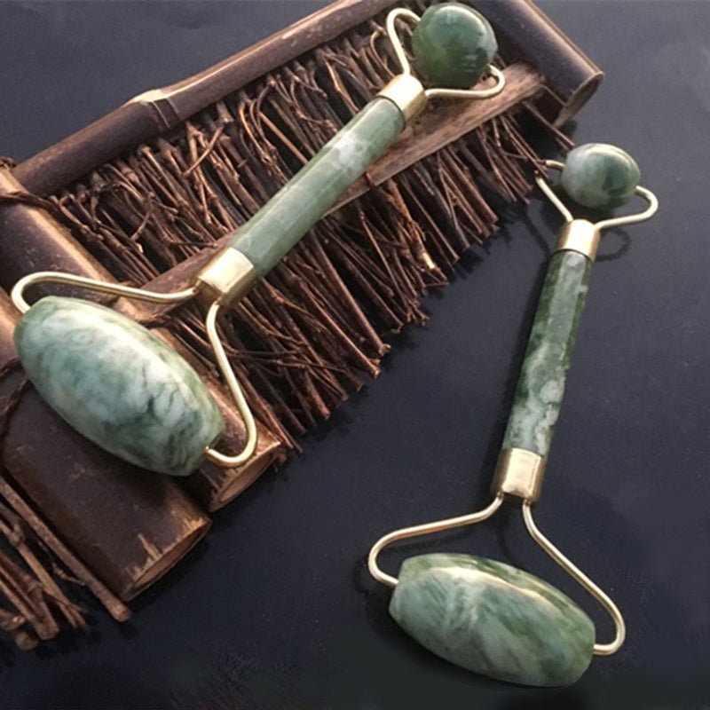 Exclusive Jade Roll Massager Relieves Facial Tension — Dark green — Size Q 2pc — Width Style11 — Alternate View 11
