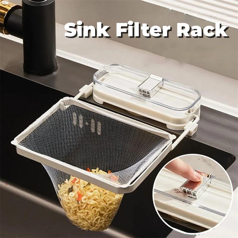 Exclusive Kitchen Sink Filter Rack | Stainless Steel Drain Strainer — Gray Black Silver 100 Pieces — Front View