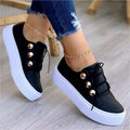 Exclusive Women Rivet Casual Shoes — Black — Size Size35 — Front View