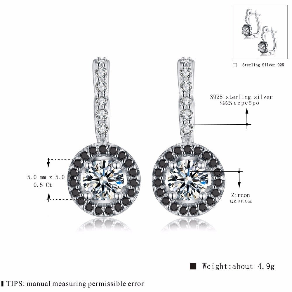 Exclusive Ladies S925 Sterling Silver Earrings — S925 — Back View