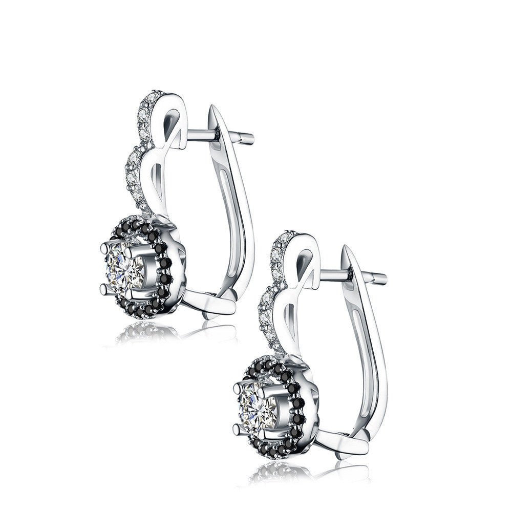Exclusive Ladies S925 Sterling Silver Earrings — S925 — Top View