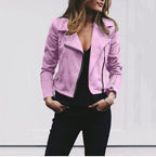 Exclusive Lapel And Diagonal Zipper Short Women's Clothing — Black — Size 2XL — Alternate View 9