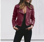 Exclusive Lapel And Diagonal Zipper Short Women's Clothing — Black — Size 2XL — Alternate View 8