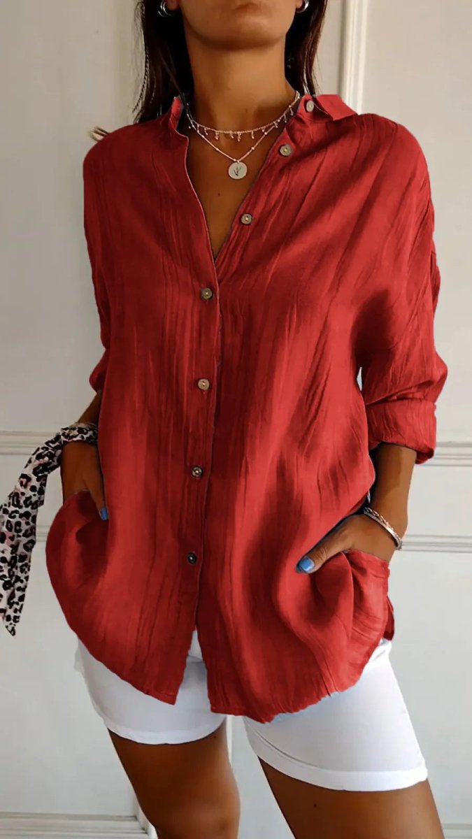 Exclusive Lapel Long Sleeve Shirt — Black — Size 3XL — Alternate View 7