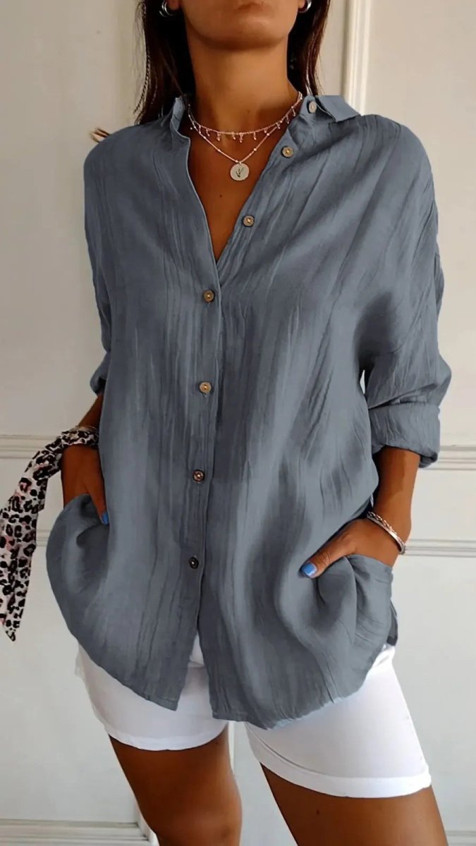 Exclusive Lapel Long Sleeve Shirt — Black — Size 3XL — Alternate View 13