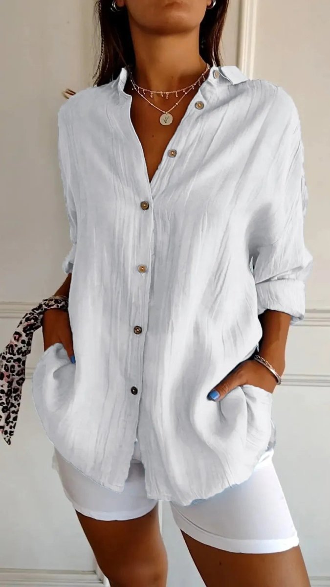 Exclusive Lapel Long Sleeve Shirt — Black — Size 3XL — Alternate View 8