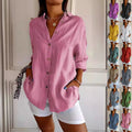 Exclusive Lapel Long Sleeve Shirt — Black — Size 3XL — Front View