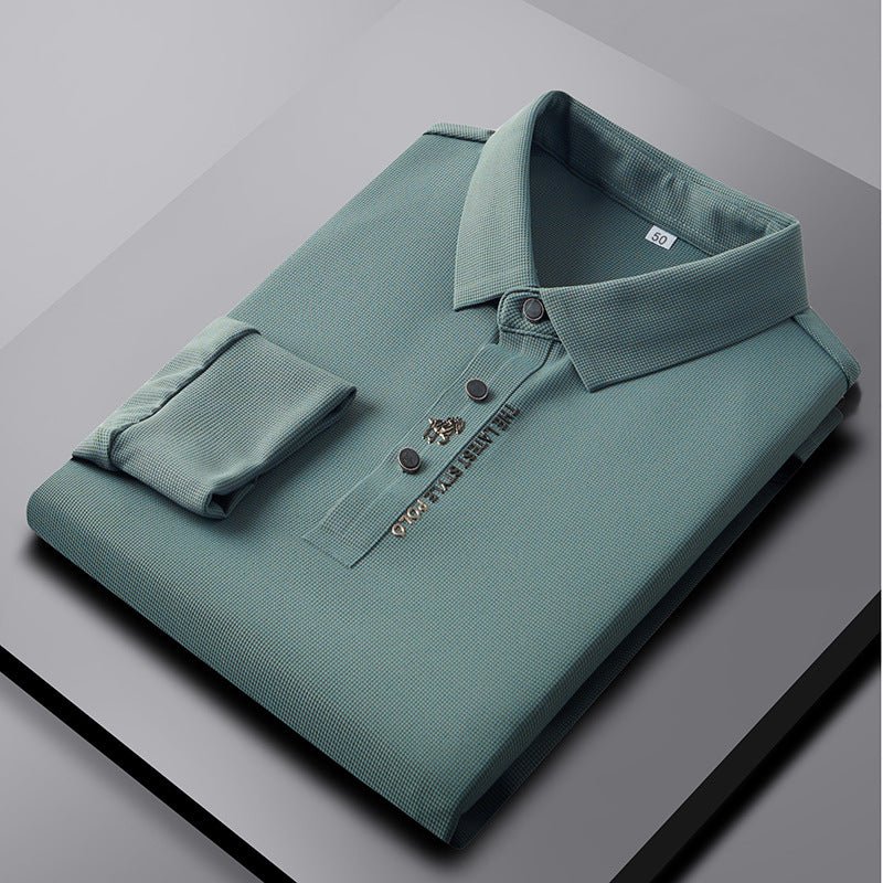 Exclusive Lapel Traceless Ventilation Fashion Fashion Short-sleeved T-shirt Polo Shirt — Black — Size 2XL — Alternate View 12