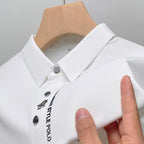 Exclusive Lapel Traceless Ventilation Fashion Fashion Short-sleeved T-shirt Polo Shirt — Black — Size 2XL — Alternate View 7