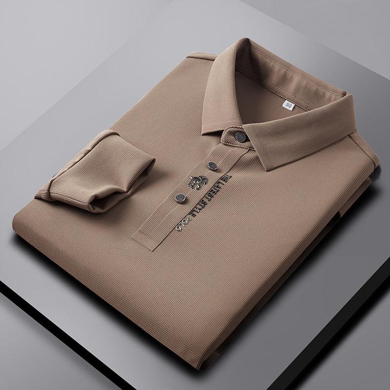 Exclusive Lapel Traceless Ventilation Fashion Fashion Short-sleeved T-shirt Polo Shirt — Black — Size 2XL — Alternate View 8