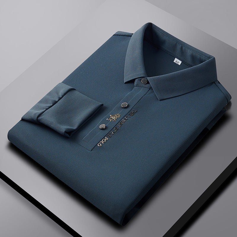 Exclusive Lapel Traceless Ventilation Fashion Fashion Short-sleeved T-shirt Polo Shirt — Black — Size 2XL — Alternate View 13
