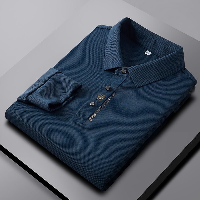 Exclusive Lapel Traceless Ventilation Fashion Fashion Short-sleeved T-shirt Polo Shirt — Black — Size 2XL — Alternate View 14