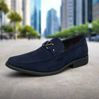 Exclusive Lefu Leather Shoes for Men — Black — Size 38 — Front View