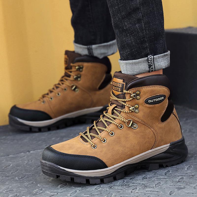 Exclusive Large Size Winter Men's Boots — Black — Size 40 — Lifestyle View