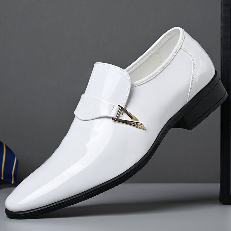 Exclusive Men's Classic Casual Leather Shoes — Black — Size 38 — Front View