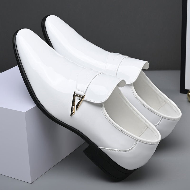 Exclusive Men's Classic Casual Leather Shoes — Black — Size 38 — Top View