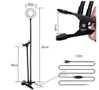 Exclusive LED Selfie Ring Light for Live Adjustable Makeup Light-8cm Stand — Black — Top View