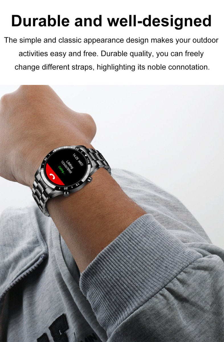 Exclusive Lige's New Smartwatch | Stylish & Feature-Packed — Black — Side View