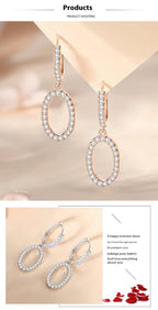 Exclusive Light Luxury Style Ring Ear Clip Women — White Gold Color — Size 925 Silver — Alternate View 7