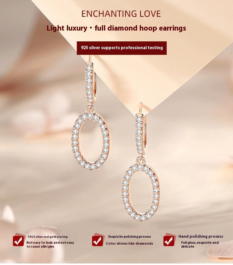Exclusive Light Luxury Style Ring Ear Clip Women — White Gold Color — Size 925 Silver — Alternate View 9