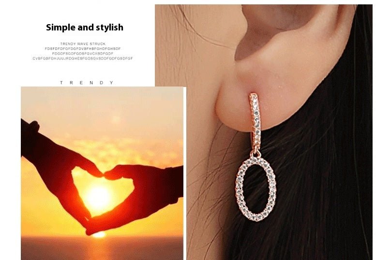 Exclusive Light Luxury Style Ring Ear Clip Women — White Gold Color — Size 925 Silver — Lifestyle View