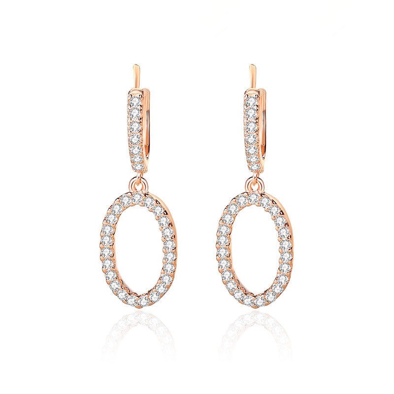 Exclusive Light Luxury Style Ring Ear Clip Women — White Gold Color — Size 925 Silver — Detail View