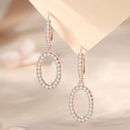 Exclusive Light Luxury Style Ring Ear Clip Women — White Gold Color — Size 925 Silver — Back View