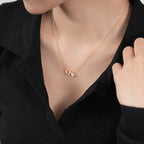 Exclusive Light Luxury Zircon Necklace — White Gold Color — Size 925 Silver — Back View