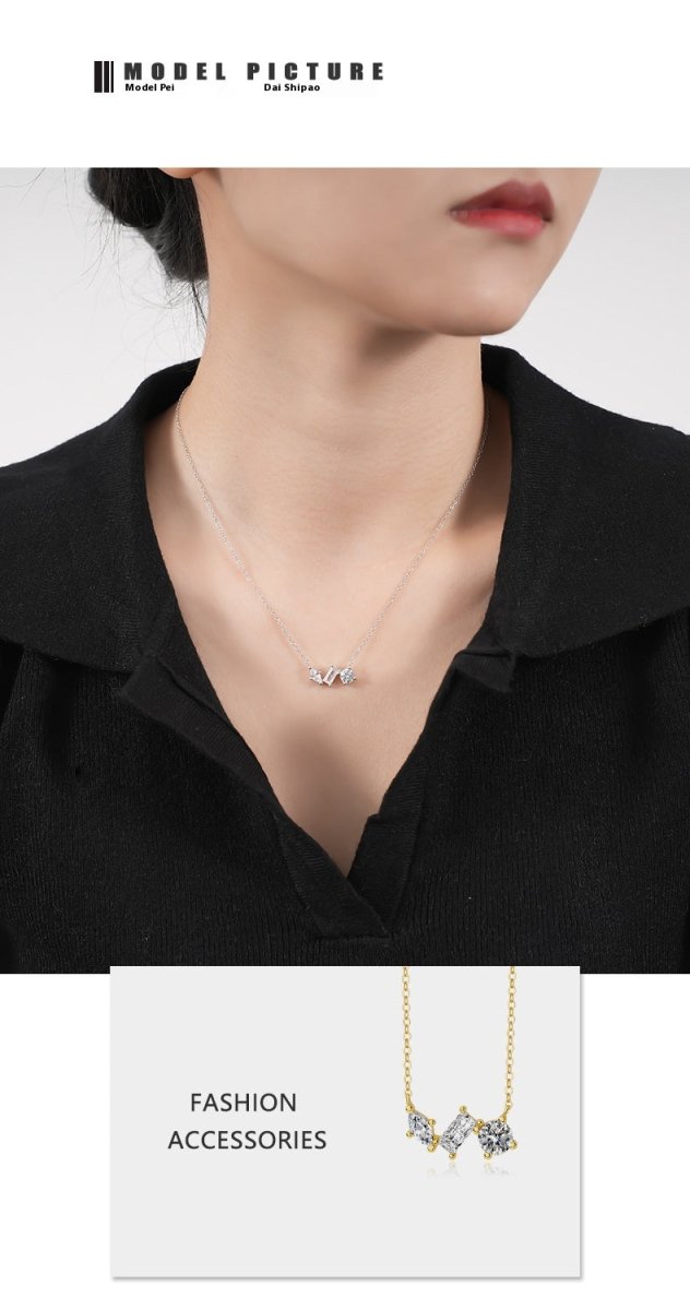 Exclusive Light Luxury Zircon Necklace — White Gold Color — Size 925 Silver — Alternate View 11