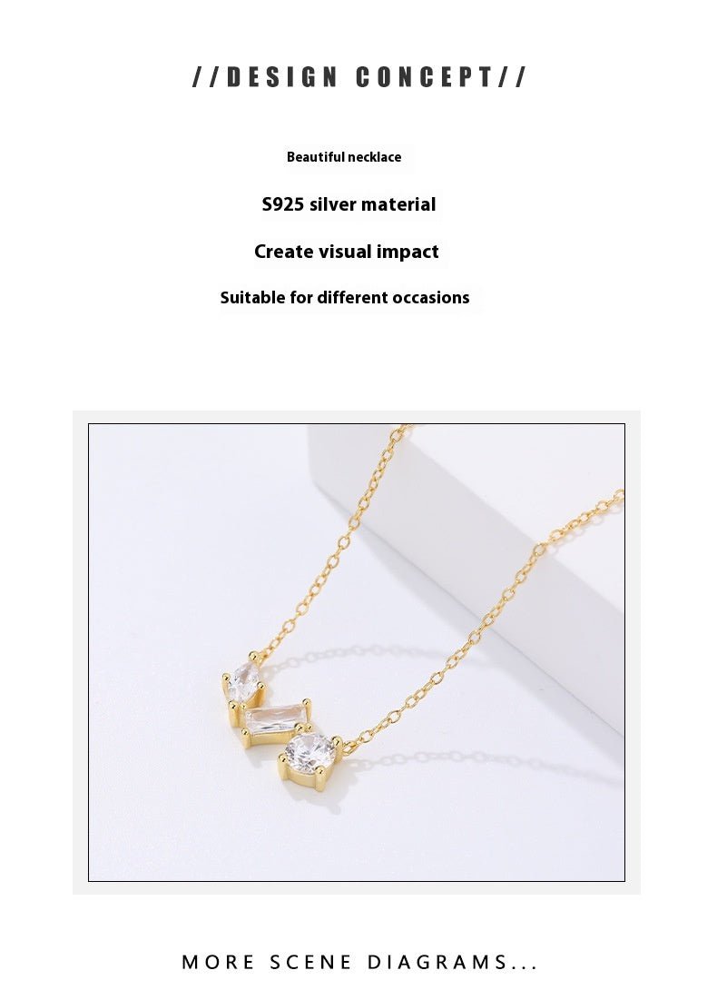 Exclusive Light Luxury Zircon Necklace — White Gold Color — Size 925 Silver — Alternate View 9