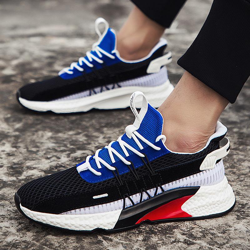 Exclusive Light Men Walking Shoes — Black Blue — Size 39 — Detail View