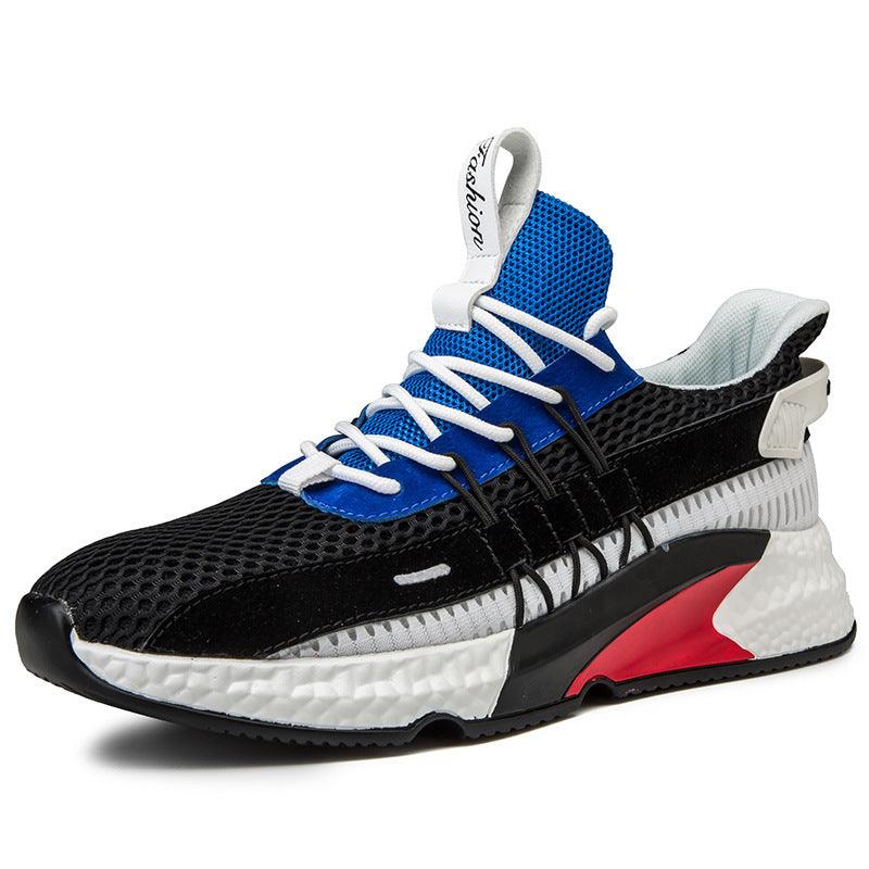 Exclusive Light Men Walking Shoes — Black Blue — Size 39 — Top View