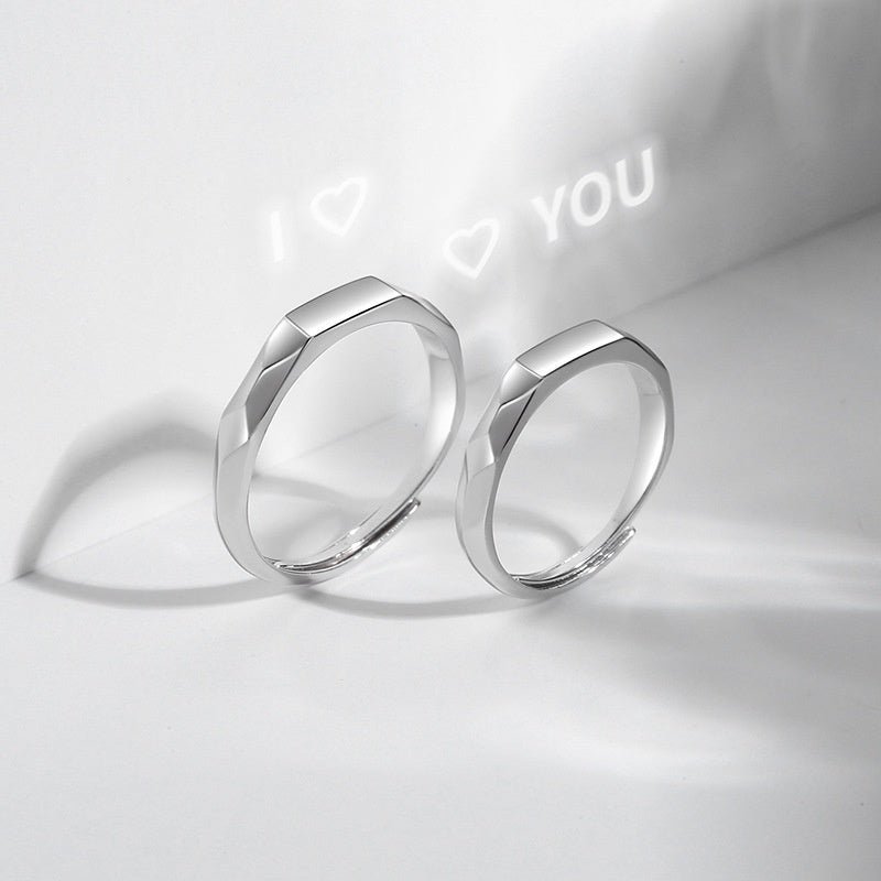 Exclusive Light Reflect Show Surprise Love Pattern — Men's Folding Mouth — Size Adjustable Opening — Back View