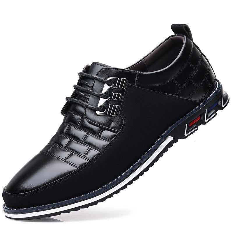 Exclusive Lightweight Men's Leather Lace-Up Shoes | Casual & Stylish — Black — Size 39 — Top View