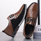 Exclusive Lightweight Men's Leather Lace-Up Shoes | Casual & Stylish — Black — Size 39 — Front View