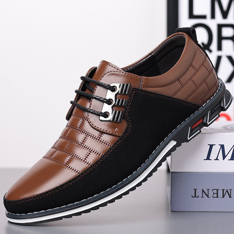 Exclusive Lightweight Men's Leather Lace-Up Shoes | Casual & Stylish — Black — Size 39 — Back View