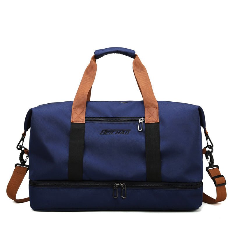 Exclusive Lightweight Dry And Wet Separation Sports Gym Bag — Purple — Back View