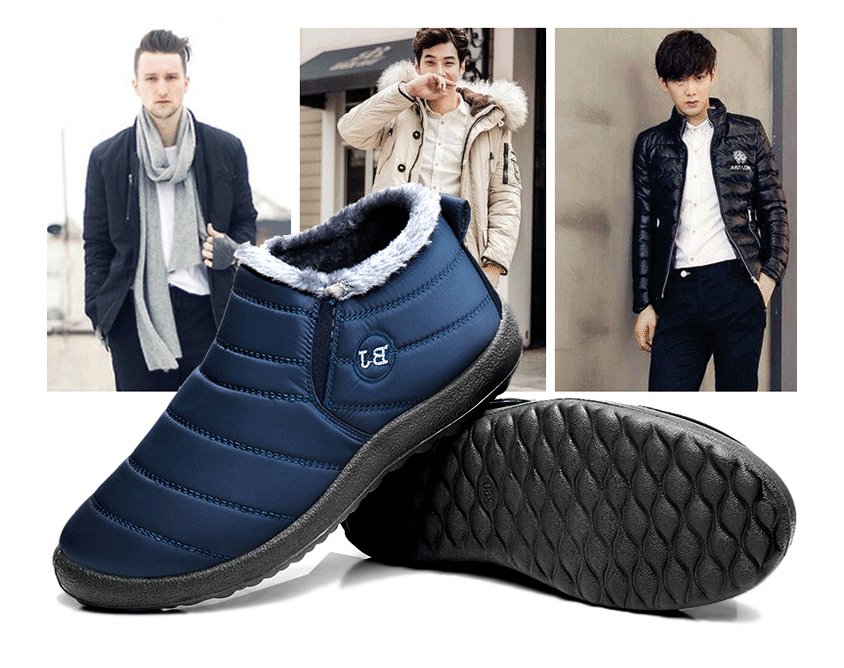 Exclusive Lightweight Winter Shoes for Men | Warm & Durable — Black — Size 35 — Detail View