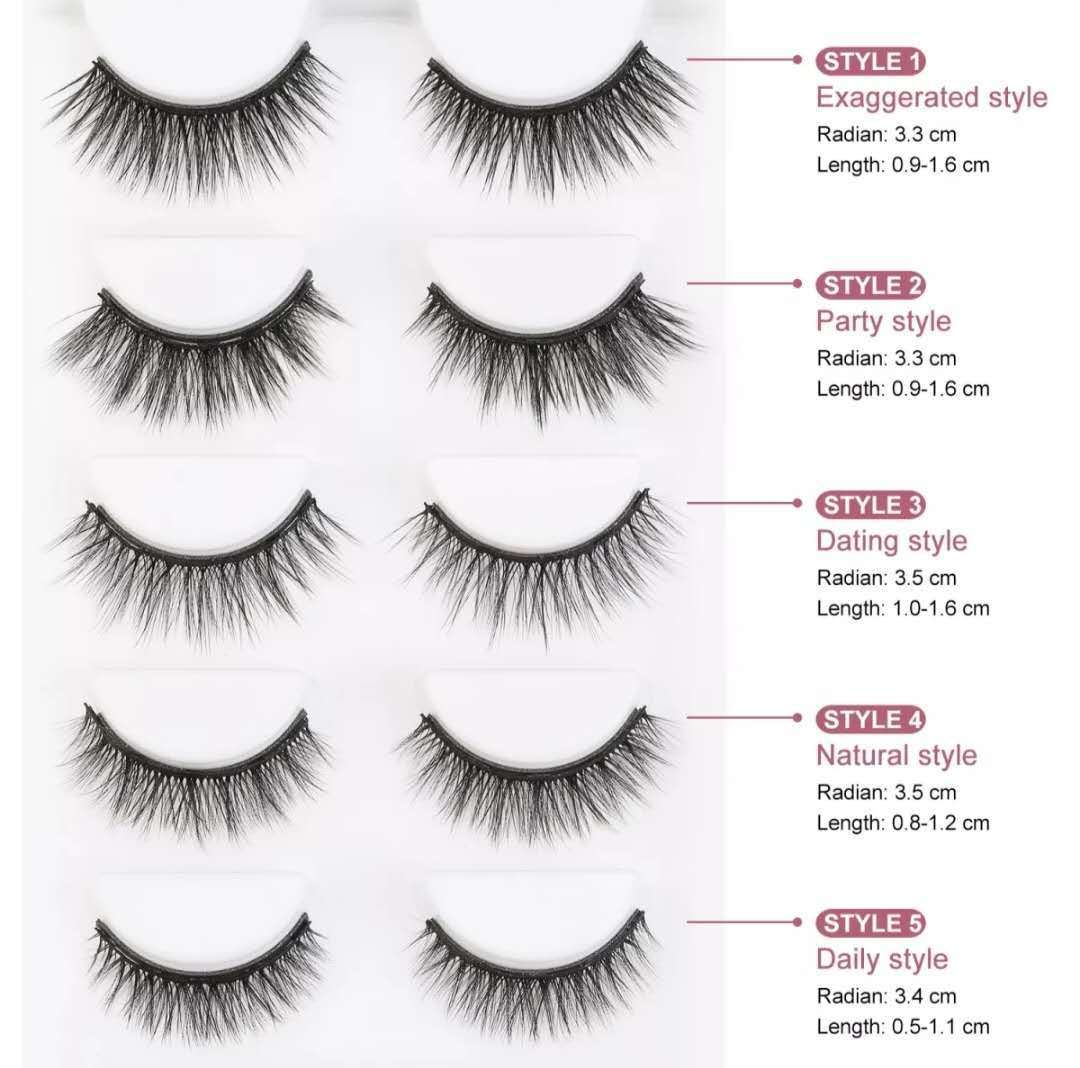 Exclusive Magnetic Eyeliner & False Eyelashes Set — 5pairs — Size natural — Side View