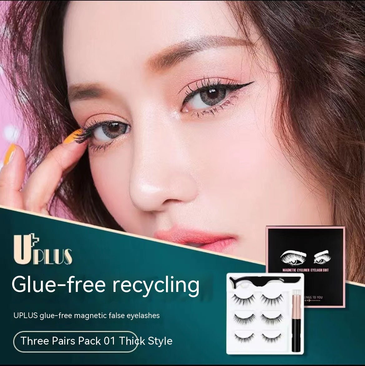 Exclusive Magnetic Eyeliner & False Eyelashes Set — 5pairs — Size natural — Lifestyle View