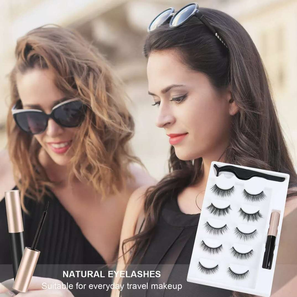 Exclusive Magnetic Eyeliner & False Eyelashes Set — 5pairs — Size natural — Top View