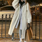 Exclusive Long Hooded Dress Coat — Black — Size S — Alternate View 7