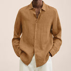 Exclusive Long Sleeve Lapel Shirt | Timeless & Versatile Style — Army Green — Size 5XL — Top View