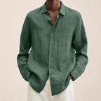 Exclusive Long Sleeve Lapel Shirt | Timeless & Versatile Style — Army Green — Size 5XL — Lifestyle View