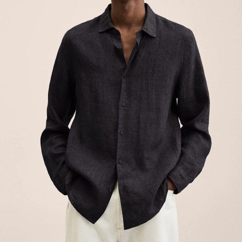 Exclusive Long Sleeve Lapel Shirt | Timeless & Versatile Style — Army Green — Size 5XL — Side View