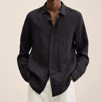 Exclusive Long Sleeve Lapel Shirt | Timeless & Versatile Style — Army Green — Size 5XL — Side View
