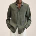 Exclusive Long Sleeve Lapel Shirt | Timeless & Versatile Style — Army Green — Size 5XL — Alternate View 8