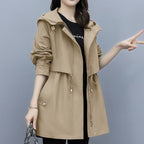 Exclusive Loose Casual Fashion Hooded Jacket — Army Brown — Size M — Side View