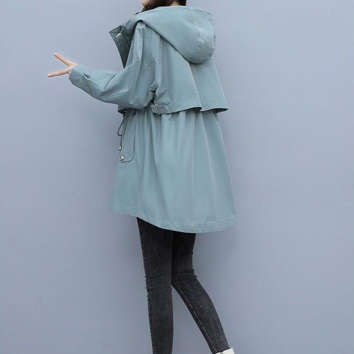 Exclusive Loose Casual Fashion Hooded Jacket — Army Brown — Size M — Top View